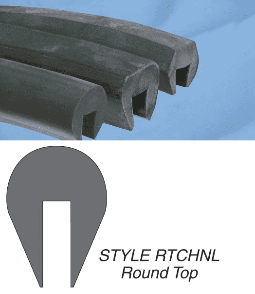 RTCHNL-06x200 by Kuriyama | Channel Rubber Strip | Standard Round Top Channel Style | Black | Channel Size: 1/4" | Commercial Grade EPDM | 200ft roll