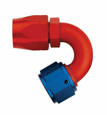 FBM1052 (FCM1052) Eaton Aeroquip® -06 Reusable S.A.E. 37° (JIC/AN) Non-Swivel 150° Elbow Fitting - Red/Blue Anodized Aluminum