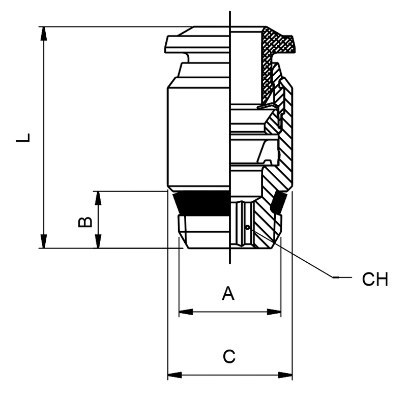87010-02-32 AIGNEP | 87 / 88 Series | Straight Male Internal Hex | 1/8" Tube x 10/32 UNF Male | Pack of 10