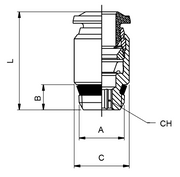 87010-04-32 AIGNEP | 87 / 88 Series | Straight Male Internal Hex | 1/4" Tube x 10/32 Swift-Fit Male | Pack of 10