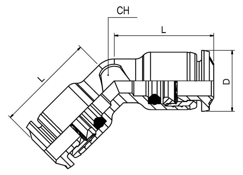55180-4 by AIGNEP | 55/56 Series | Union | 4mm Tube | 45° Elbow | Pack of 10