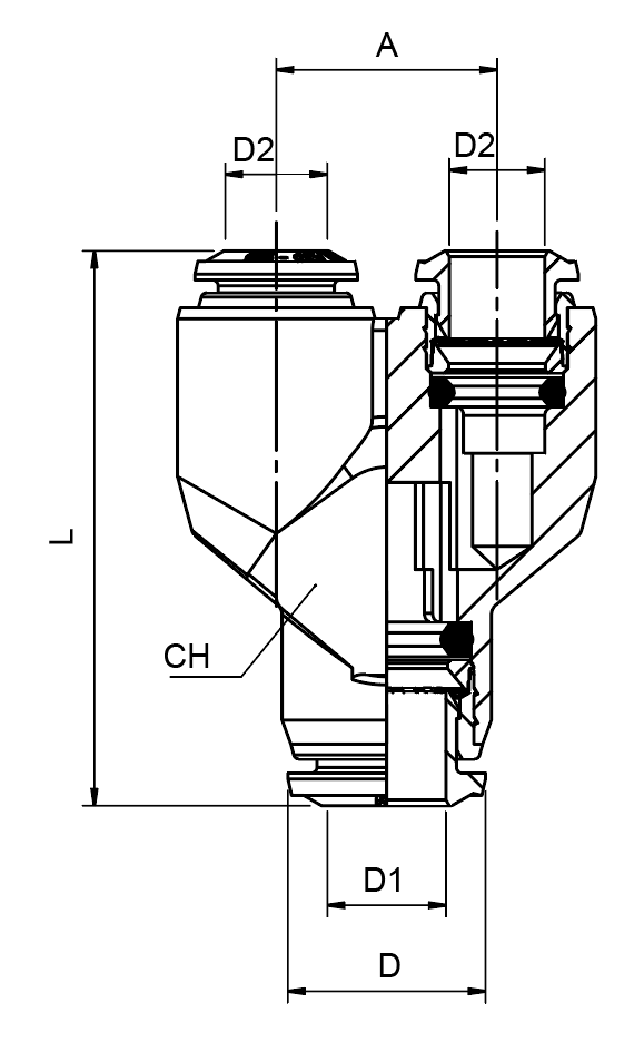 55310-6 by AIGNEP | 55/56 Series | Union | 6mm Tube x 6mm Tube | Y | Pack of 10