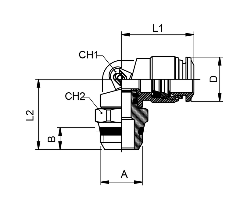 57110-12-3/8 by AIGNEP | 57 Series | Swivel Male Metal Release Collet | 12mm Tube x 3/8" Swift-Fit Male | 90° Elbow | Pack of 10