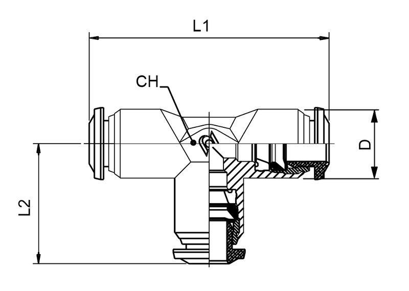 57230-14 by AIGNEP | 57 Series | Union Composite Metal Release Collet | 14mm Tube | Tee | Pack of 10