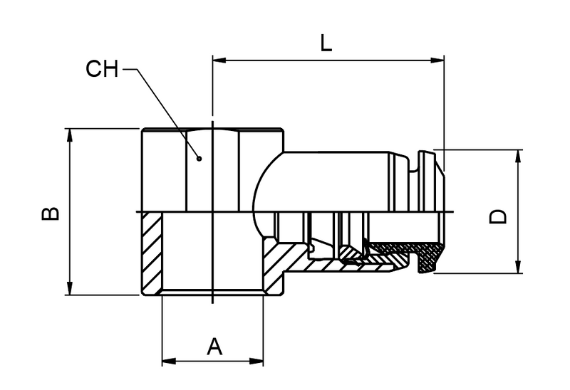 57500-6-M5 by AIGNEP | 57 Series | Single Banjo Body Metric | 6mm Tube x M5 Stem | Pack of 10
