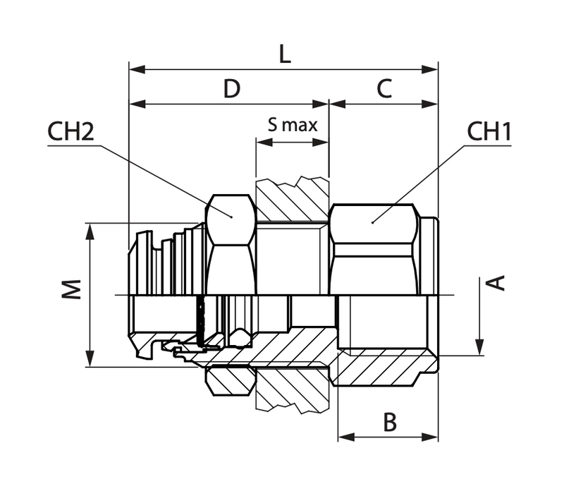 88055-08-08 by AIGNEP | 88 Series | Female Bulkhead | 1/2" Tube x 1/2" NPTF | Pack of 10