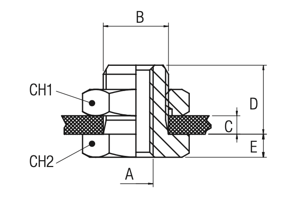 62360-3/8 by AIGNEP | 60/62 Series | Bulkhead Connector | 3/8" Female BSPP x 1.043" Male BSPP