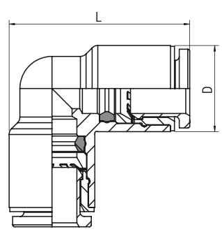 56130-4 by AIGNEP | 56 Series | Mini Union | 4mm Tube | 90° Elbow | Pack of 10