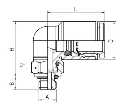 56115-4-M5 by AIGNEP | 56 Series | Mini Swivel | 4mm Tube x M5 Male | 90° Elbow | Pack of 10