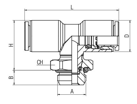 56215-3-M5 by AIGNEP | 55/56 Series | Mini Swivel Branch | 3mm Tube x M5 Male | Tee | Pack of 10