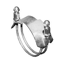 SDBC-4 by Kuriyama | Spiral Double Bolt Clamp For Counterclockwise Spiral Hoses | Size: 4" | Zinc Plated Carbon Steel
