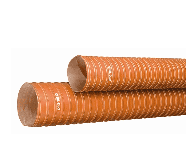 SDH-200X12 by Kuriyama | Series SDH | SIL-Duct Ducting Hose | Orange | ID: 2" | 50 PSI | Silicone | 12ft Length