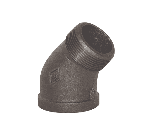 SE45400 Dixon 4" 150# Iron NPT Threaded 45 deg. Street Elbow