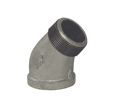 SE45150G Dixon 1-1/2" 150# Galvanized Iron NPT Threaded 45 deg. Street Elbow