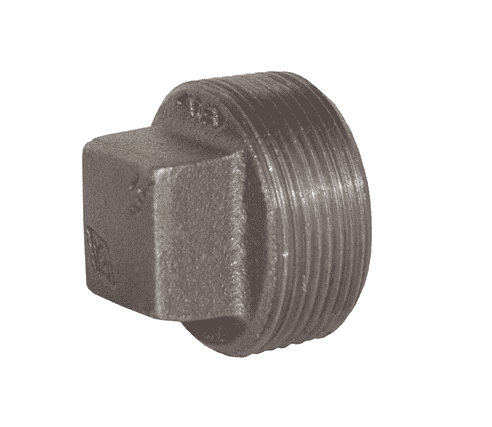 SHP300 Dixon 150# Iron NPT Threaded Square Head Cored Plug - 3" Male NPT