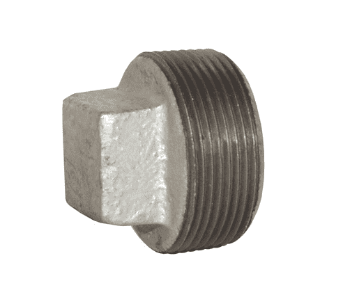 SHP300G Dixon 150# Galvanized Iron NPT Threaded Square Head Cored Plug - 3" Male NPT