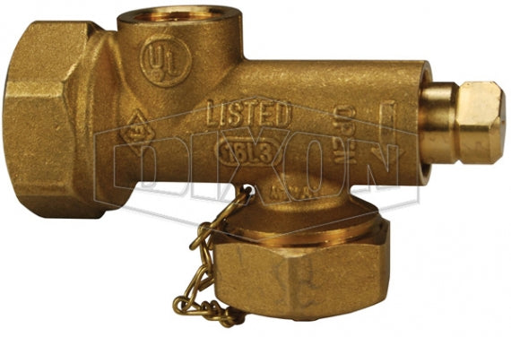 SLT10050 Dixon Brass Sprinkler Line Tester - 1" Female NPT Inlet - 1" Male NPSH Outlet