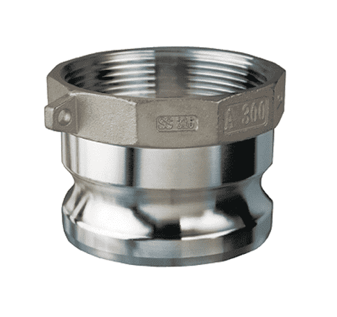 SS-A150 by Kuriyama | Quick-Acting Coupling | Part A | 1-1/2" Male Adapter x 1-1/2" Female NPT | 316 Stainless Steel