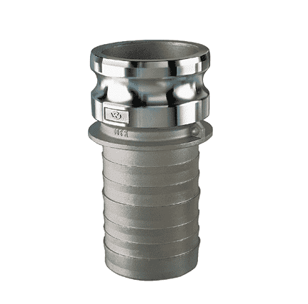 SS-E600 by Kuriyama | Quick-Acting Coupling | Part E | 6" Male Adapter x 6" Hose Shank | 316 Stainless Steel