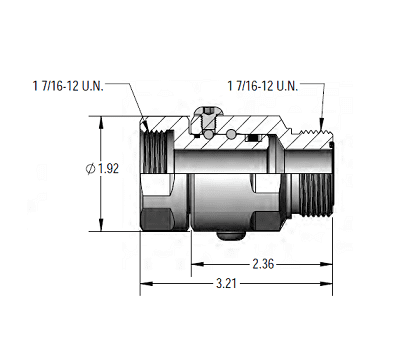 SS16DBFFS16XMFS16-Z-90V by Super Swivel | 16062-Z-90V | Super Duty Swivel | 1-7/16-12 Female Face Seal FFS x 1-7/16-12 Male Face Seal MFS | Straight | Zinc | Viton Seal