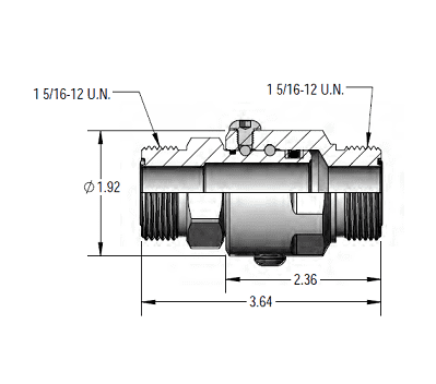SS16DBMFS16XMFS16-Z-90V by Super Swivel | 16073-Z-90V | Super Duty Swivel | 1-5/16-12 Male Face Seal MFS x 1-5/16-12 Male Face Seal MFS | Straight | Zinc | Viton Seal