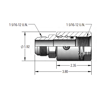 SS16DBMJ16XFO16-Z-90V by Super Swivel | 16100-Z-90V | Super Duty Swivel | 1-5/16-12 Male 37° JIC x 1-5/16-12 Female O-Ring ORB | Straight | Zinc | Viton Seal