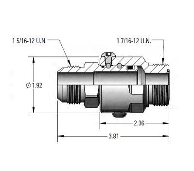 SS16DBMJ16XMFS16-Z-90V by Super Swivel | 16084-Z-90V | Super Duty Swivel | 1-5/16-12 Male 37° JIC x 1-7/16-12 Male Face Seal MFS | Straight | Zinc | Viton Seal