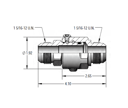 SS16DBMJ16XMJ16-Z-90V by Super Swivel | 16004-Z-90V | Super Duty Swivel | 1-5/16-12 Male 37° JIC x 1-5/16-12 Male 37° JIC | Straight | Zinc | Viton Seal