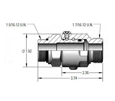SS16DBMO16XMFS16-Z-90V by Super Swivel | 16074-Z-90V | Super Duty Swivel | 1-5/16-12 Male O-Ring ORB x 1-7/16-12 Male Face Seal MFS | Straight | Zinc | Viton Seal