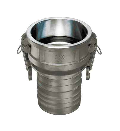 SS304-C500 by Kuriyama | Quick-Acting Coupling | Part C | 5" Female Coupler x 5" Hose Shank | 304 Stainless Steel