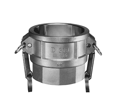 SS304-D200 by Kuriyama | Quick-Acting Coupling | Part D | 2" Female Coupler x 2" Female NPT | 304 Stainless Steel