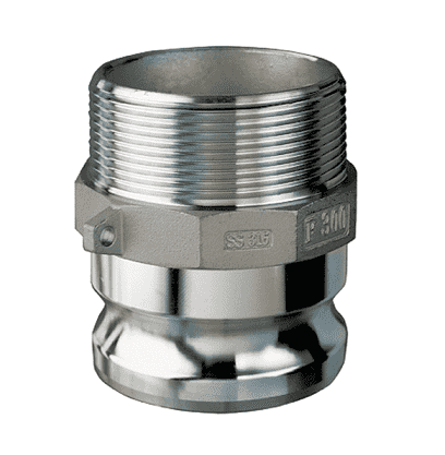 SS304-F200 by Kuriyama | Quick-Acting Coupling | Part F | 2" Male Adapter x 2" Male NPT | 304 Stainless Steel