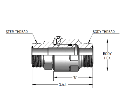 SS8MFS10XMFS10-Z-ETP by Super Swivel | 2422-Z-ETP | 1-14 Male Face Seal MFS x 1-14 Male Face Seal MFS | 0.484" Through Hole | Straight | Zinc | Extreme Viton® Seal