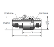 SS8MJ8XMJ8-Ni-ETP by Super Swivel | 1915-Ni-ETP | 3/4-16 Male 37° JIC x 3/4-16 Male 37° JIC | 0.406" Through Hole | Straight | Electroless Nickel | Extreme Viton® Seal