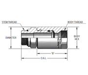 SS8MO8XFJ8-Z-ETP by Super Swivel | 2012-Z-ETP | 3/4-16 Male O-Ring ORB x 3/4-16 Female 37° JIC | 0.406" Through Hole | Straight | Zinc | Extreme Viton® Seal