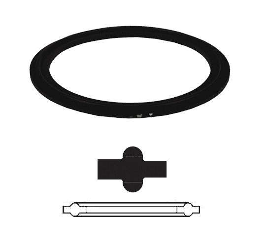 40MP-UW600 Dixon 6" Buna-N Sanitary Clamp Gasket - White