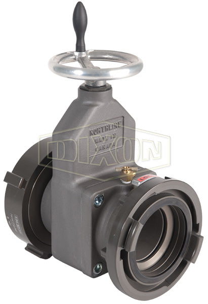 FSGV550F Dixon Aluminum Alloy Large Diameter (LDH) Gate Valve - 5" Storz Inlet x 5" Female NST(NH) Swivel Outlet