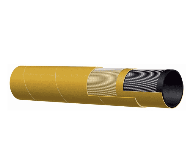 T155AK200X50 Alfagomma by Kuriyama | Textile Cord Air Drill Hose | Yellow | 2" ID | 2.56" OD | 300 PSI | 50ft Length