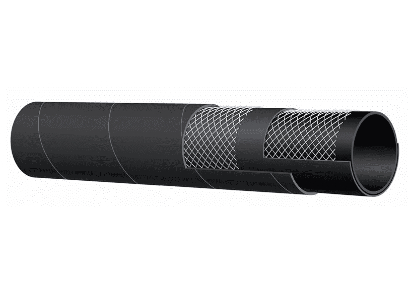 T204AA600X100 Alfagomma by Kuriyama | Water S & D Hose | Black | 6" ID | 6.54" OD | 75 PSI | SBR | 100ft Length