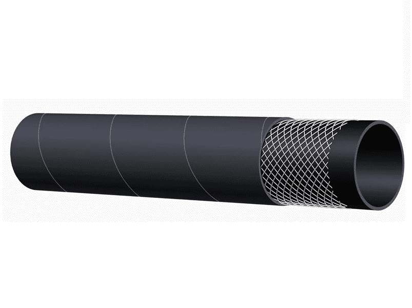 T254AA150X100 Kuriyama Alfagomma SBR Water Discharge Hose - Black - 1-1/2" ID - 1.89" OD - 150 PSI - 100ft