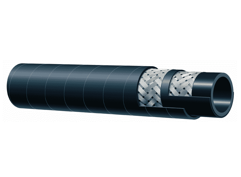 T340AA050X50 Alfagomma by Kuriyama | Braided Steam Hose | Black | 1/2" ID | 0.91" OD | 270 PSI | EPDM | 50ft Length