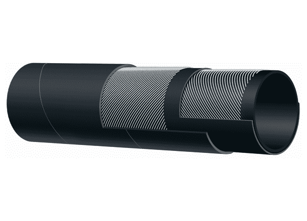 T760AA400X100 Alfagomma by Kuriyama | Light Weight Dry Powder Delivery Hose | Black | 4" ID | 4.53" OD | 75 PSI | 100ft Length