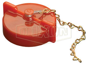 PFC250F Dixon Thermoplastic Pressurized Cap with Chain - Polycarbonate - 2-1/2" Female NST(NH)