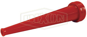 PN15 Dixon Polycarbonate Plain Hose Nozzle - 1-1/2 Female NPSH - 10" Length - Red