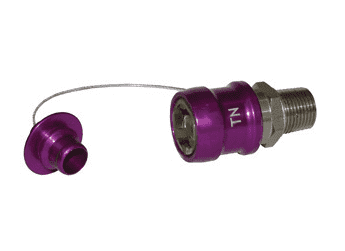 TN-P Dixon 1/2" NPT Anodized Aluminum Flomax Standard Series Connector - Transmission Fluid Nozzle with Plug