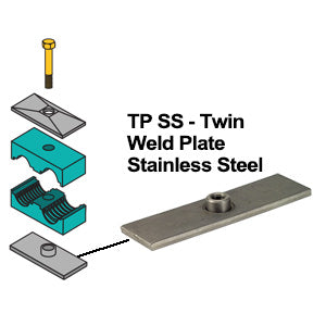 TP2SS ZSi-Foster | Beta Clamp | Twin Series | Group T2 Weld Plate | 304 Stainless Steel