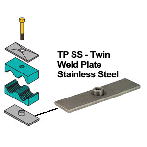 TP4SS ZSi-Foster | Beta Clamp | Twin Series | Group T4 Weld Plate | 304 Stainless Steel
