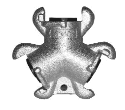 TWC by Jason Industrial | Universal Air Coupling | 2 Lug | 3 Way Connector | Iron