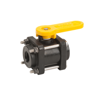 V050 Banjo Polypropylene 4 Bolt Ball Valve - Full Port - 1/2" Female NPT x 1/2" Female NPT - Opening Thru Ball: 3/4" - 150 PSI - Pack of 6