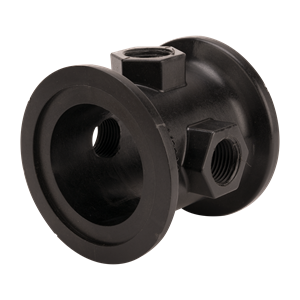 M220CPG3G Banjo 2" x 2" Full Port Flange with 1/2" Gauge Port - 3" Length